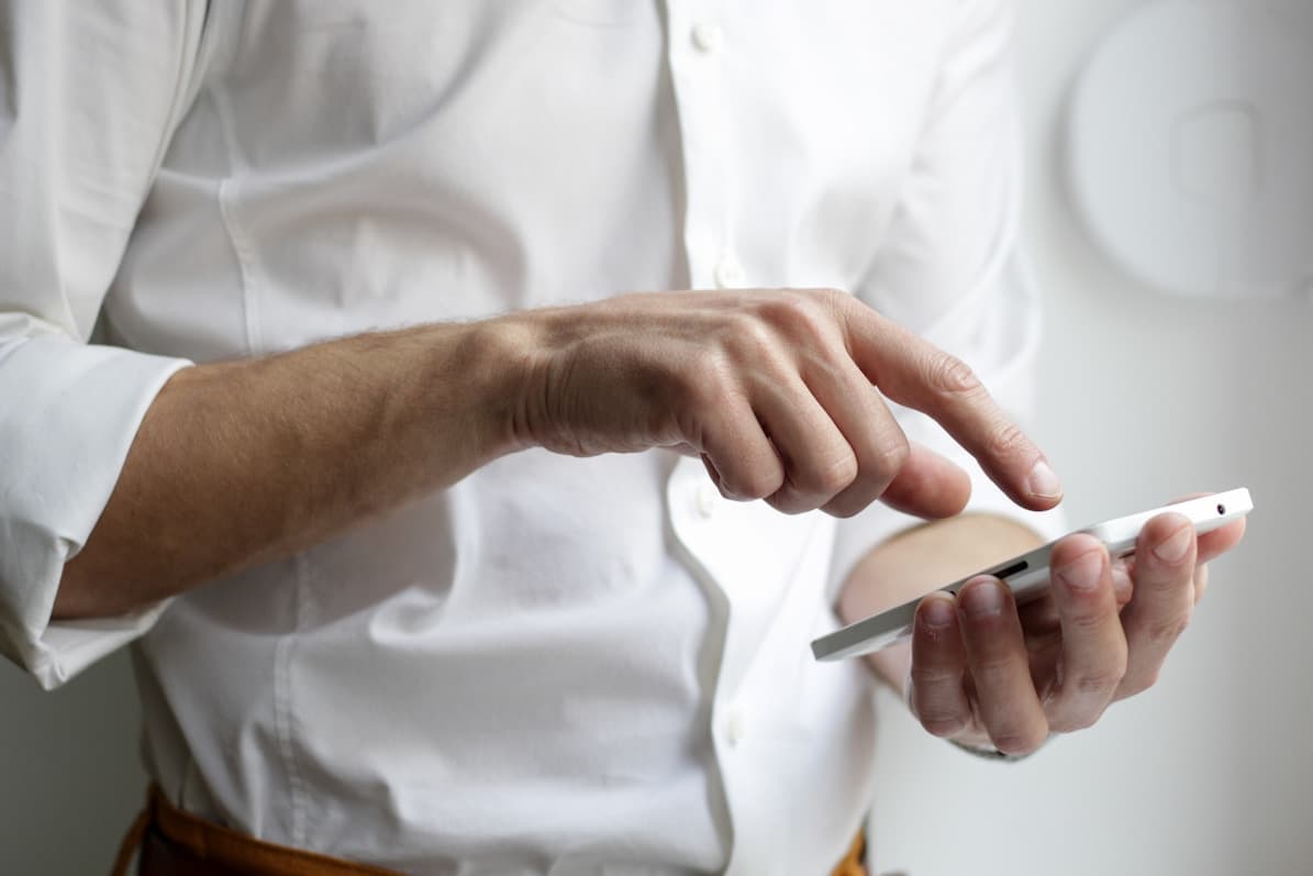 Patient using mobile healthcare app